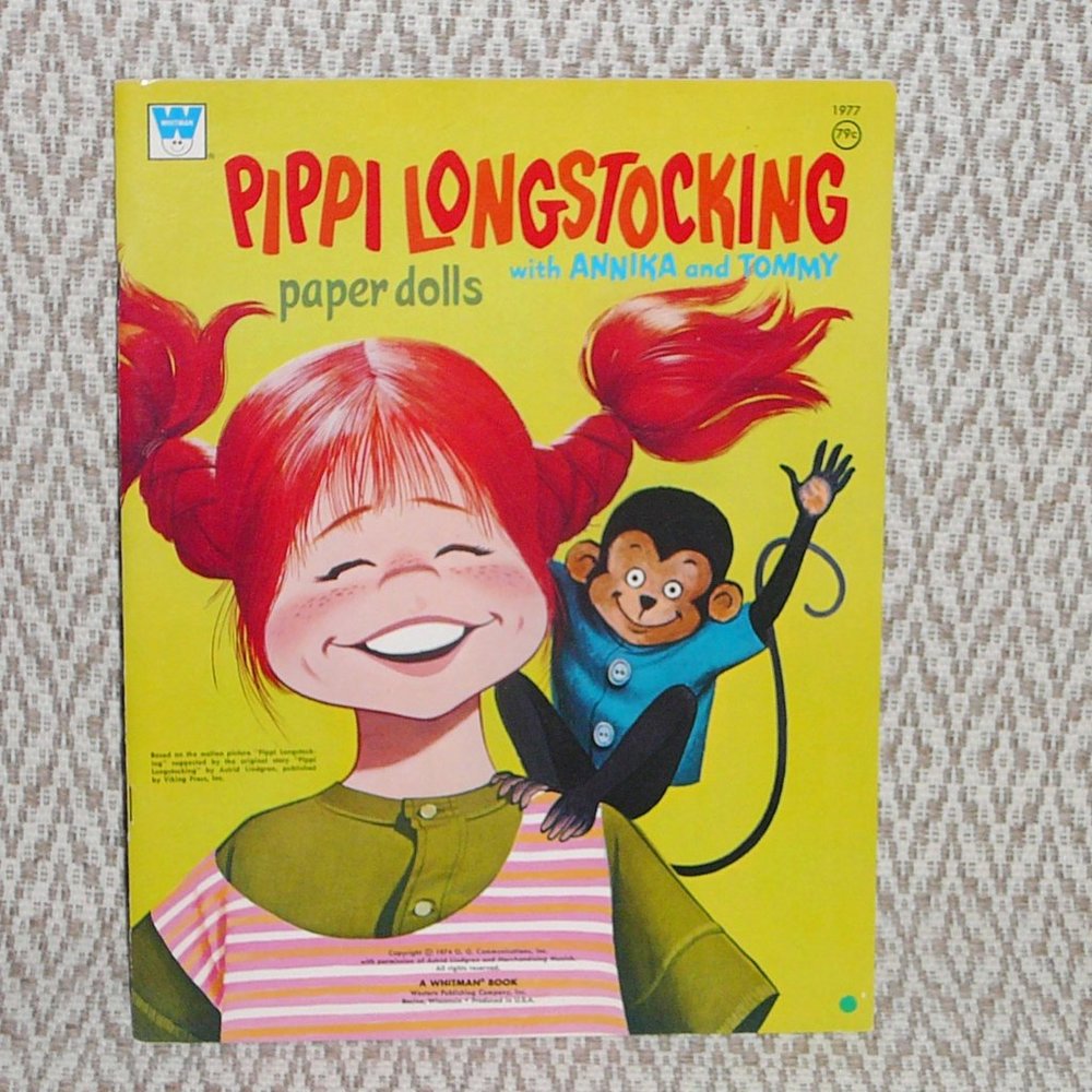 Vintage Pippi Longstocking Paper Dolls (1974) Unused, Uncut